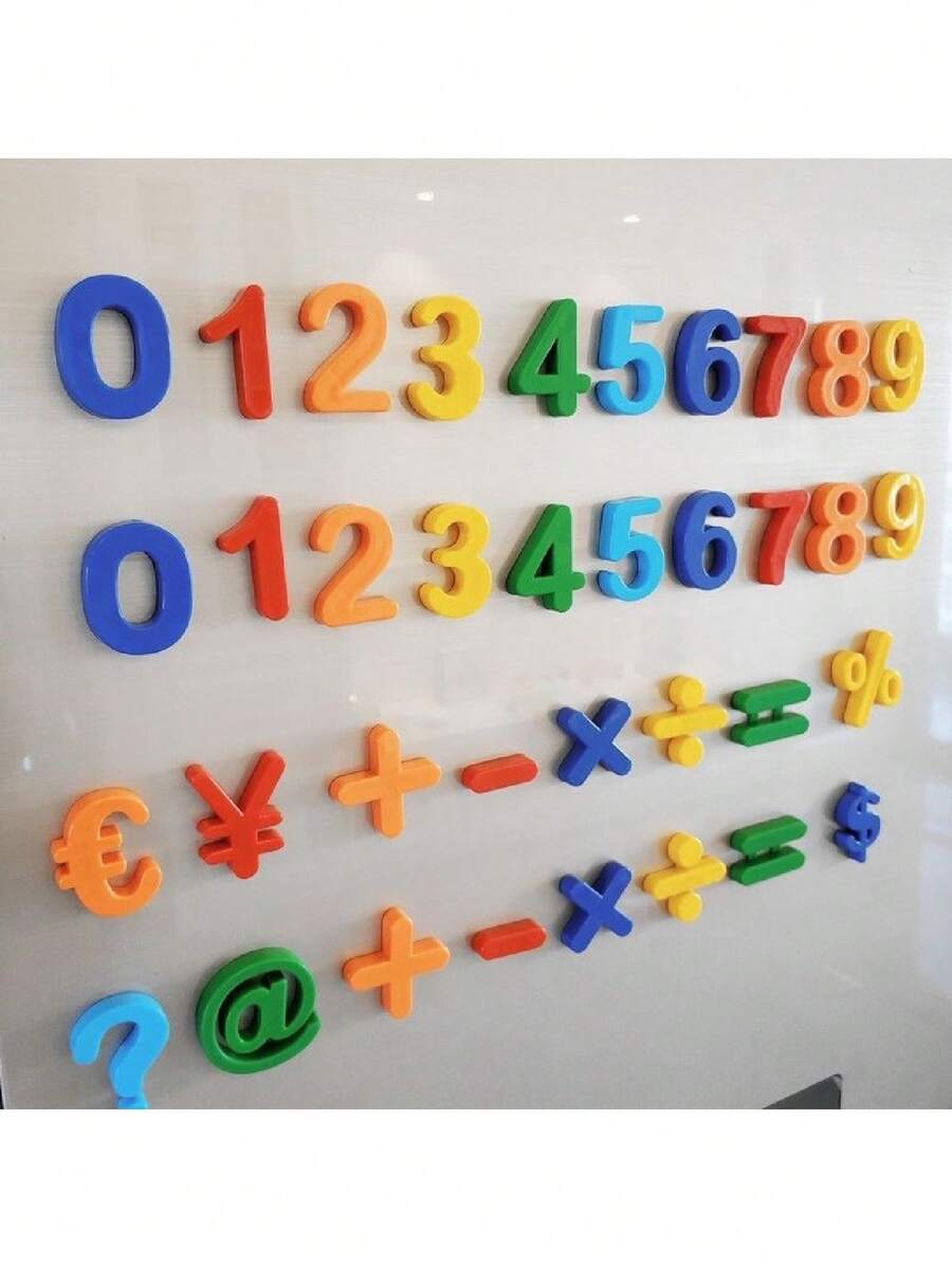 37 NÚMEROS E SIMBOLOS Alfabeto Magnetico Educativas Infantil Matematica - Multicolorido - Visão 1
