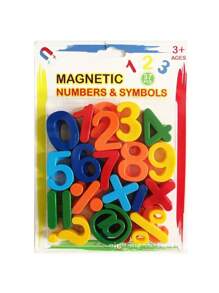 37 NÚMEROS E SIMBOLOS Alfabeto Magnetico Educativas Infantil Matematica - Multicolorido - Visão 2
