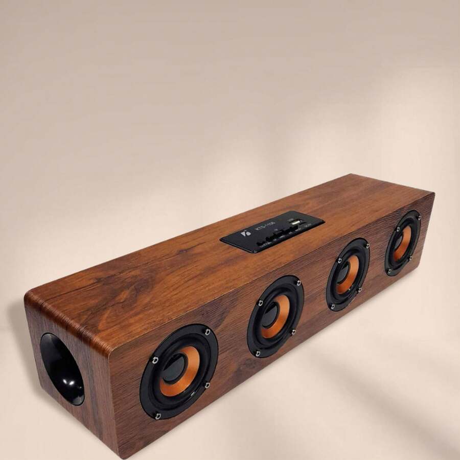 GKBM Bocina Bluetooth tipo barra de madera KTS-1108 - Multicolor - Ver 1