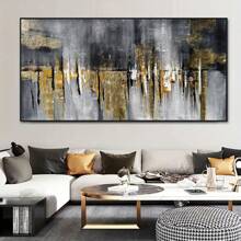 1入組帆布畫,現代抽象牆藝裝飾,黑金印花海報,豪華壁畫,為客廳沙發牆壁裝飾,壁畫,家居裝飾無框 - 彩色 - 查看 5