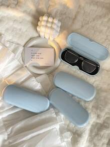 XIANG YU Estuche de gafas de unicolor estilo "Creamy/Monet", nuevo diseño moderno y sencillo, conveniente y portátil con función impermeable y a prueba de polvo (tamaño pequeño, hecho de material plástico) Accesorios de gafas para mujeres - Multicolor - Ver 15