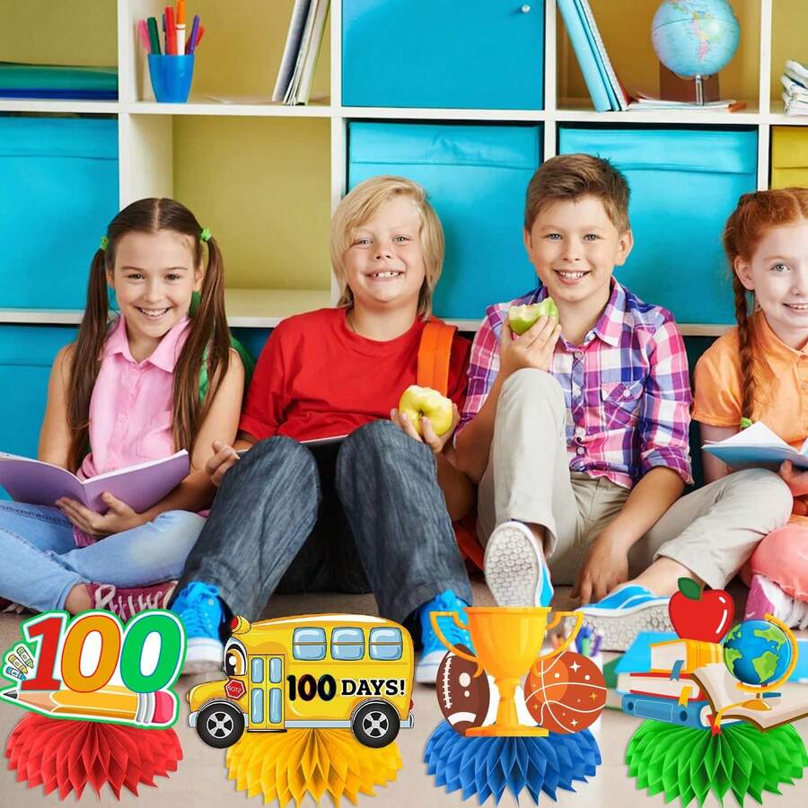 100 Days Of School Outdoor Activity Decoration - Yellow - View 1