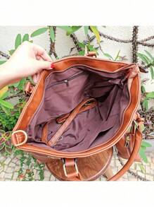 Women Tote Bags - 鏽棕色 - 查看 2