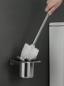 1件装马桶刷 无盲区清洗马桶刷 壁挂式免打孔家用马桶清洁套装 居家必备 - 銀色 - 查看 1