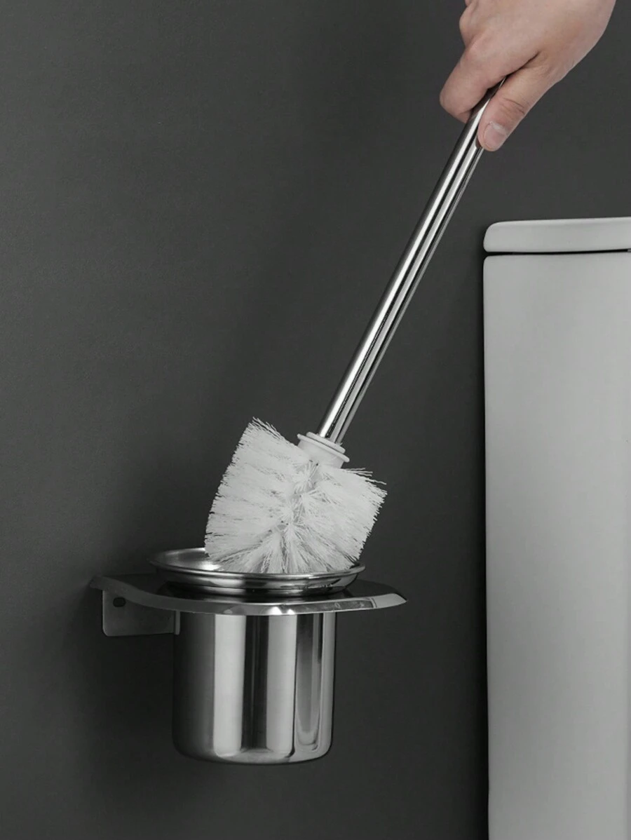 1件装马桶刷 无盲区清洗马桶刷 壁挂式免打孔家用马桶清洁套装 居家必备 - 銀色 - 查看 1