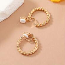 Yanxyad Simple Minimalist Hoop Ear Clip Fake Piercing Ear Jewelry Accessories For Women Girls Daily Wear