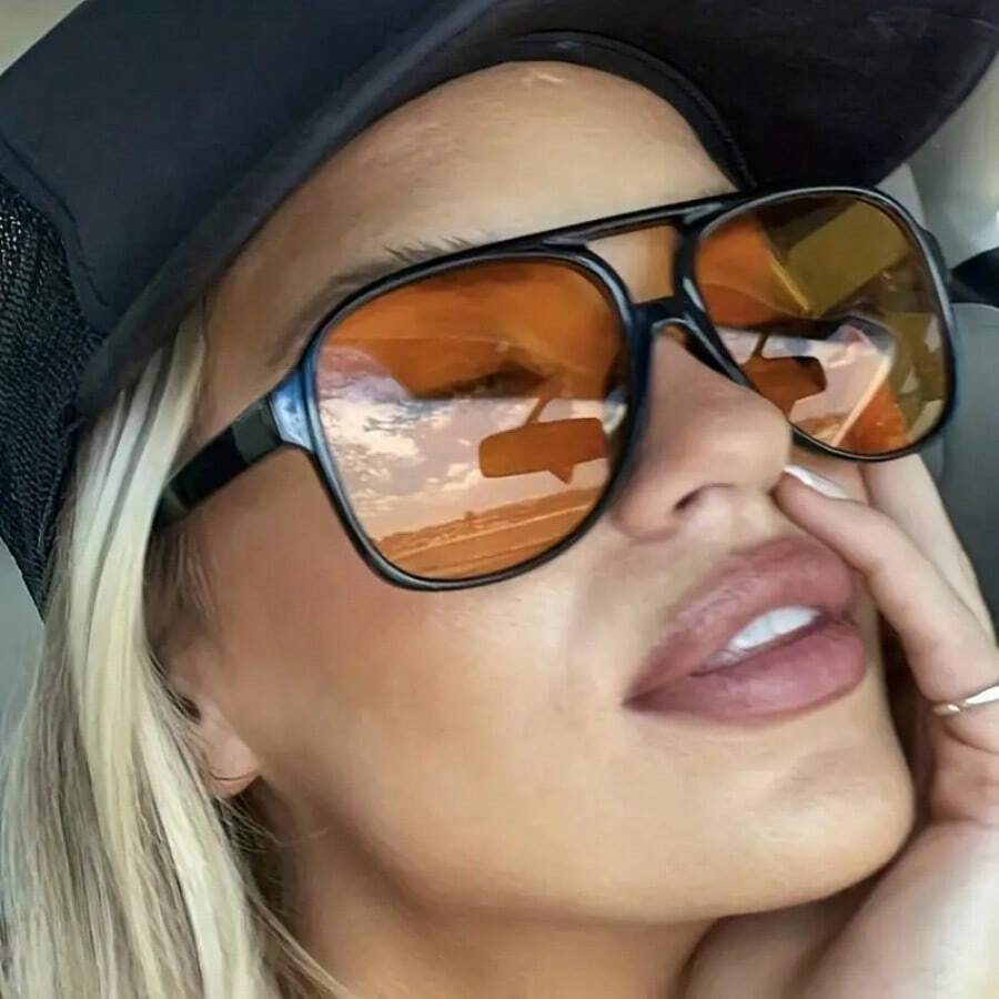 occhiali vintage oversize quadrati polarizzati, occhiali di moda classici vintage grandi con montatura in metallo, per uomo e donna, adatti per estate, spiaggia, vacanza, attività all'aperto e viaggi