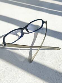 1 副男女通用轻便矩形无螺丝印花眼镜，适合工作、日常使用、电脑和抗疲劳、情侣礼物 - 無色 - 查看 7