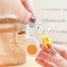 1 Pc Simulated Food Keychain Corn Cute Food Play Pendant Cartoon Fun Girl Couple Backpack Accessory Keychain Pendant - Yellow - View 6