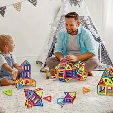 35 piezas/65 piezas Grandes bloques de construcción magnéticos para niños, Set de diseñador de imanes DIY en caja de regalo (color aleatorio) - Gran regalo para vacaciones