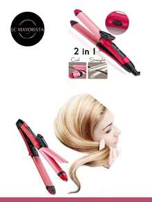 Plancha para el cabello 2 en 1 - Rosa Fucsia - Ver 1