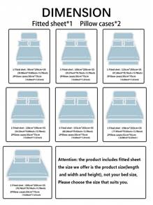 Galaxy Print Fitted Sheet Set Without Filler - Multicolor - View 2