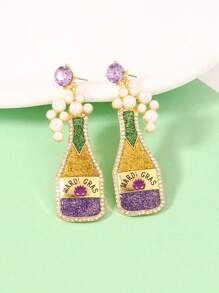 1 Pair Of Party Style Carnival Collection Fashion With Light Luxury Inlaid Enamel Earrings For Women
