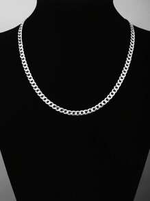 SYMFNY 1pc Men's 925 Sterling Silver Solid Thick Chain Necklace