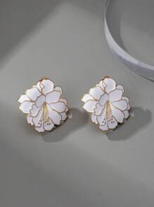 1對優雅簡約甜美花朵夾式耳環,適用於各種場合,如節日、生日、約會、跳舞、宴會、婚禮、派對、假期、街頭、商務、日常通勤等 - 彩色 - 查看 10