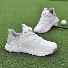 Women's New Golf Shoes With Rotating Buckle, Breathable And Shock-Absorbing, Sports Shoes - White - View 5