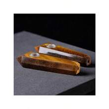 1pc Natural  Quartz Smoking Pipes Crystal Point Wand Healing Stones Polishing Quartz Crystals For Gifts - Yellow Gold - View 7