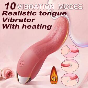 2025 Truly Soft And Heated Female Tongue Licking Masturbation Vibrator, Sex, Sexy, Sex Toys 10 Strong Vibration Modes Vibrator Stimulator With Heating Function Clitoral Vaginal G-Spot Licking Tongue Vibrator Female Mini Sex Toy