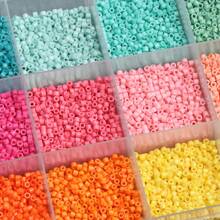 1000/3000pcs/Box 2mm Colorful Cylinder Shape Czech Glass Seed Beads Loose Spacer Beads For Jewelry Making DIY Handmade Bracelet Necklace Accessories