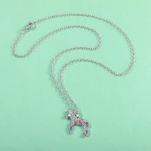 Cross-Border New Product List Fashionable Personalized Colorful Diamond Small Rainbow Horse Necklace Pendant Jewelry - Necklace - View 2