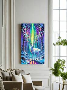 1pc Large Size 40*70cm/15.75inx27.57in Diy 5d Diamond Painting Christmas Deer Pattern - Multicolor - View 3