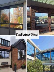 One Way Window Film Daytime Privacy Mirror Effect Reflective Window Tint For Home Self Adhesive UV Sun Blocking Heat Control Glass Door Films - Black - View 9