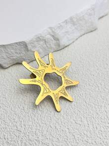 1pc Casual And Minimalist Stainless Steel Men'S Ring, Fashionable Finger Loop - Yellow Gold - View 1