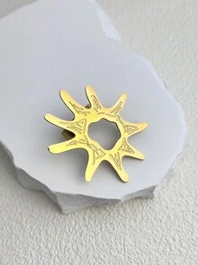 1pc Casual And Minimalist Stainless Steel Men'S Ring, Fashionable Finger Loop - Yellow Gold - View 6