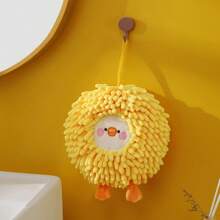 1入造型卡通羊毛絨掛式手巾,廚房浴室裝飾厚實快干吸水布 - 白色 - 查看 7