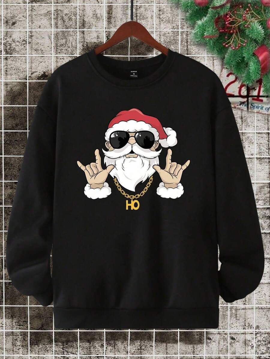 HOODIE Sudadera con estampado de Navidad para Navidad SEÑAL - Negro - Ver 1