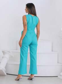 Women Jumpsuits - 水鴨藍 - 查看 2