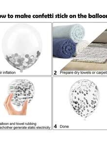 122pcs/Set Metallic Silver & Black Balloon Chain Arch Kit For Adult Birthday Party Decoration & Wedding Room Layout - Multicolor - View 4