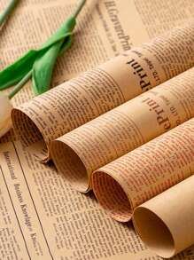 10 件裝英文報紙風格鮮花包裝紙,適用於花束、禮品和花店裝飾 - 包裝紙 - 查看 4