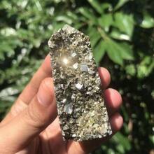 1pc Natural Raw Pyrite Tower For Home Decor, Gifts For Family & Friends Pyrite Quartz Crystal Collection - 1 Pc Random - View 8