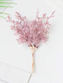 1入組粉色霜枝花束模擬乾花婚禮花束花卉裝飾diy手工藝品派對用品家居裝飾配件 - 玫紅色 - 查看 5