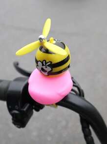1pc Duck Design Motorcycle Accessory, Rubber Duck Bicycle Broken Wind Duck Electric Bike Decoration Duck - Pink - View 7