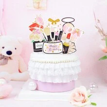 4pcs/8pcs Creative Cake Toppers With Handsome Men, Beautiful Women, Muscle Men, Luxury Cars Design For Cake Decorating - Multicolor - View 2