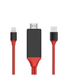 Cable Para iPhone iPad Lightning A  2metros Hd 1080p - Rojo - Ver 3