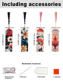 4Pcs Flower Bookmarks For Women, Floral Book Markers For Women, Page Markers Acrylic Bookmark For Woman Kids Teacher Readers Students, School Office, Birthday Gift - Multicolor - View 2