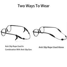 1入伸縮運動眼鏡繩,可調節防滑眼鏡帶 - 黑色 - 查看 4