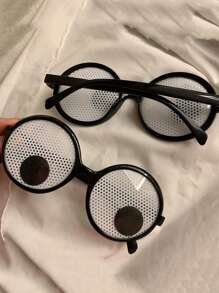 1pc Funny Rotating Eyeball Glasses Party Supplies - White - View 1