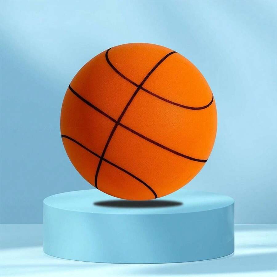 Silent Basketball Squeezable Mute Bouncing Basketball Indoor Training Low Noise Ball For Various Indoor Activities - Orange - View 1