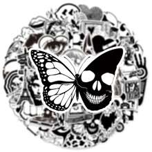 1套50張黑白藝術風格防水塗鴉貼紙,適用於diy手帳、筆電、行李箱、文具、吉他裝飾 - Black Graffiti - 查看 5