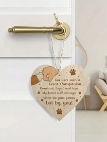 1PC Cat Gift You Were Such A Great Companion Wooden Heart Sign For Cat Lover,Pet Wooden Pendant Plaque Sign Warm Gift For Home Decor - Multicolor - View 3