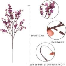 1 Pc Faux Flower Fake Babys Breath Flower Bulk Artificial Gypsophila Bouquet Silk Floral For Home Kitchen Bedroom Festival Wedding Xmas Party Decor - Light Purple - View 2