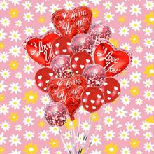 14入組情人節乳膠氣球套裝,心形氣球,適用於婚禮求婚派對裝飾 - 彩色 - 查看 4