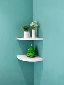 1/2/3入組白色扇形角落收納架,角落書架,裝飾性物品花瓶玩具牆架,安裝於牆面穿孔,適用於臥室、客廳、浴室、廚房、辦公室