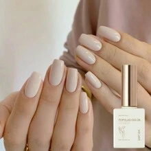 XEIJAYI 1瓶15毫升UV LED凝胶指甲油，秋冬季流行半永久凝胶指甲油，可卸除，适合女性在家和美甲沙龙使用，美甲新手礼物 - 米色 - 查看 3