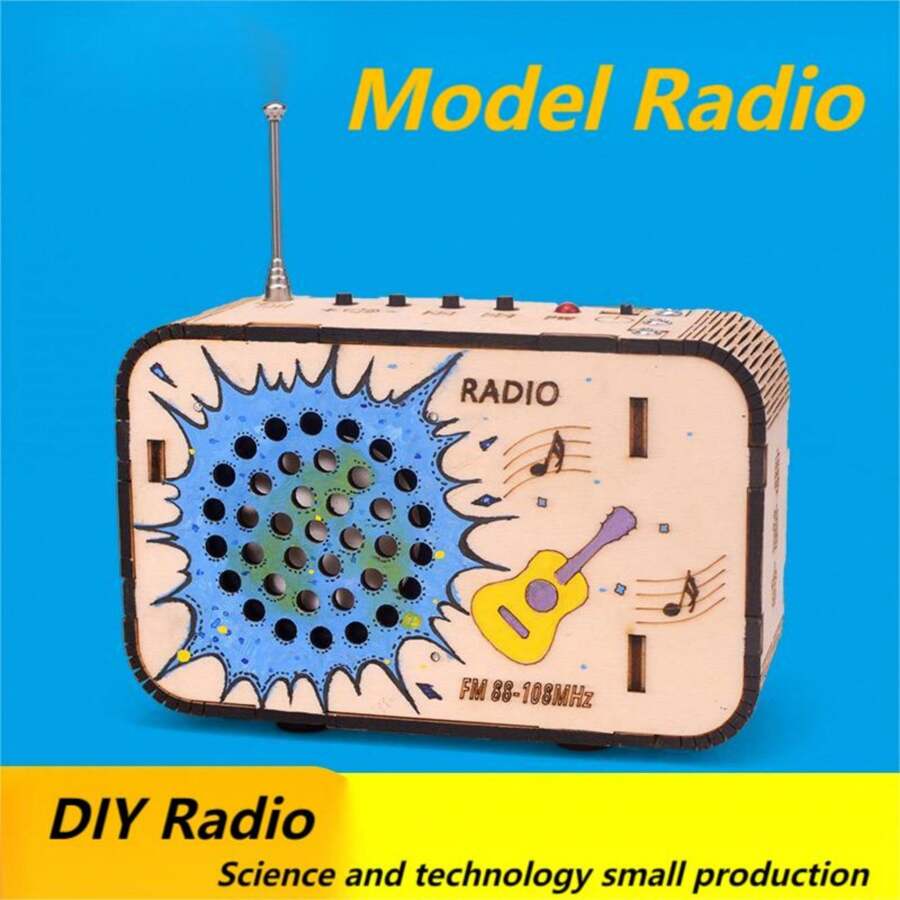 Diy手工收音機模型裝配科學實驗玩具 - 彩色 - 查看 1