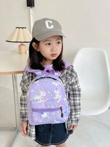 1 Pieza Mini Mochila De Unicornio De Dibujos Animados Para Jardín De Infantes Para Niños - Morado - Ver 2